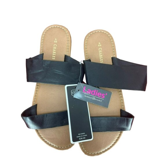 Charles Albert‎ Black Style Mara Women’s Slip On Sandals size Large 9/10 - Picture 1 of 3